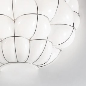 SIRU - Fali lámpa POUFF 1xE27/60W/230V króm/fehér Velencei üveg