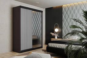 Malani 138 Tolóajtós Szekrény 138cm, Grafit-Fehér