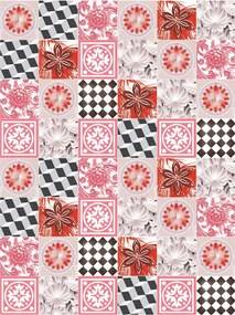 Tapéta Virágok Geometria Minták Csempe Retro Vintage Eklektikus 206x275+ragasztó