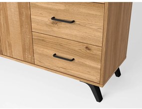 Natúr színű alacsony komód tölgyfa dekorral 136x81 cm Nordic – Marckeric