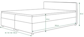 Franciaágy  Boxspring 160 cm Linda Comfort (minta + lila) (matraccal és tárolóhellyel). 1056054