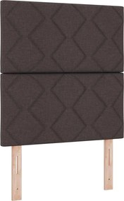 vidaXL Boxrugós ágy matracmal leddel sötétbarna 80 x 200 cm szövet