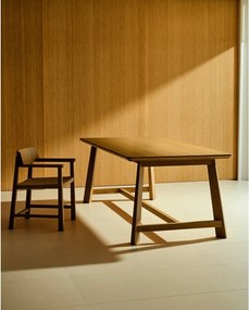 Étkezőasztal tölgyfa dekoros asztallappal 100x220 cm Idun – Kave Home