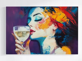 Canvas Vászonkép Színes Portré Nő Bor Absztrakt 60x40