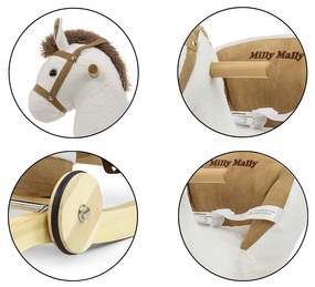 Hintaló dallammal és kerekekkel Milly Mally Polly fehér