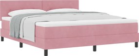vidaXL Boxrugós ágy matracmal Rózsaszín 180 x 200 cm Bársony