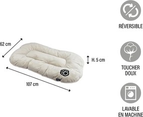 Bézs velúr fekhely kutyáknak 107x62 cm Flakes – Love Story