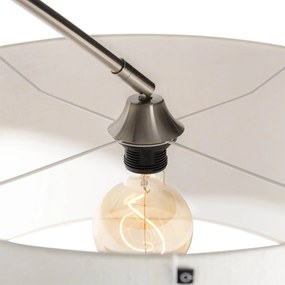 Acél ívlámpa fehér textilbúrával 50 cm - XXL