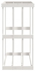 fehér tömör fenyőfa kültéri rönktároló 108 x 52 x 106 cm