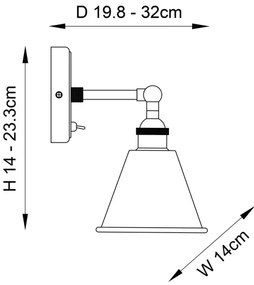 Endon 98716 - HALLE fali spotlámpa 1xE14/40W/230V, fényes króm
