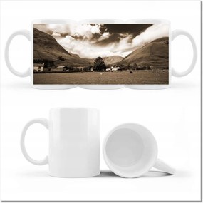 Fotó bögre Ír táj Szépia juh legeltetés