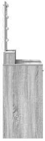 LED világítással ellátott sminktükör Szürke Sonoma 100x41x140 cm