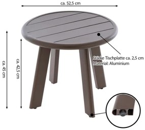 GARTHEN Kerek alumínium asztal sötétbarna