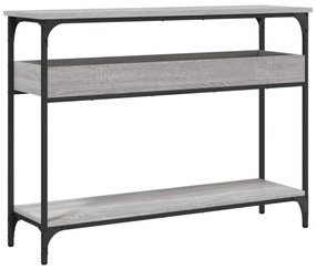 szürke sonoma színű szerelt fa tálalóasztal polccal 100x29x75cm