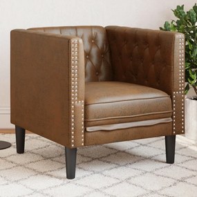 barna művelúr Chesterfield kanapéfotel