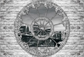 Flizelin fotótapéta Éjszakai város az ablakból Illúzió Perspektíva 368x254 +ragasztó