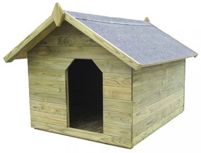 Impregnált fenyőfa kerti kutyaház felnyitható tetővel