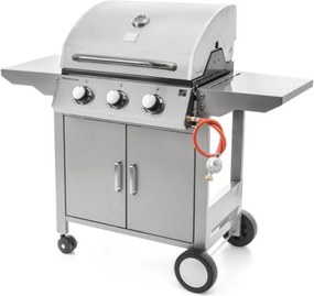 OKLAHOMA BBQ gázgrill, 3 égővel, nyomáscsökkentő szeleppel, ezüst Penta CZ