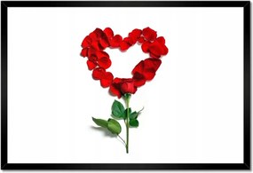 Poszter keretben 60x40 Rózsaszív Bizonyíték Szerelem