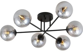Csillár ROMA 6xE14/10W/230V fekete/füstös
