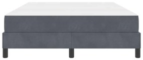 Boxspring ágy matraccal Sötétszürke 140 x 190 cm Bársony