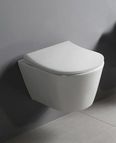 Sapho, AVVA Slim WC-ülőke lassú zárással, fehér / króm, 100787