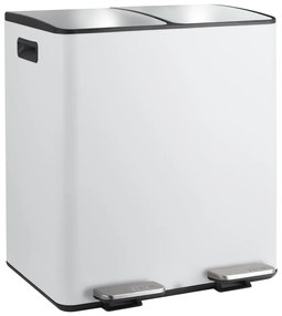 Matt fehér acél szelektív pedálos szemetes 2x20 l Aliya – Spirella
