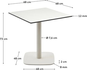 Fém kerti étkezőasztal 68x68 cm Dina – Kave Home