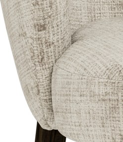 MAZZONI EXPORT DEBORA Bézs (Juto 4 szövet)/füstölt tölgyfa váz (dió árnyalat) - RETRO FA KAGYLÓSZÉK NAPPALIBA ÉTKEZŐBE IRODÁBA