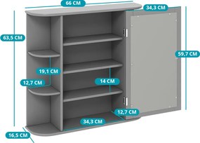 Fürdőszobai szekrény, szürke