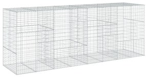 horganyzott vas gabion kosár fedéllel 400 x 100 x 150 cm