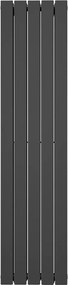 Dekorációs radiátor függőleges dupla 1800x390 antracit bal/jobb
