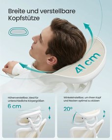 SONGMICS ergonomikus irodai szék, magasságállítható, fehér-bézs