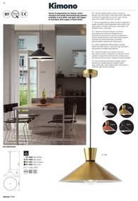 Redo 01-1461 - Csillár zsinóron KIMONO 1xE27/42W/230V átm. 39,5 cm réz