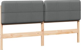 vidaXL Kárpitozott fejtámla fejtámlával Barna és Világosszürke 180 cm