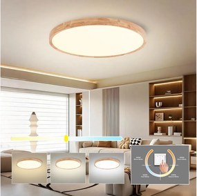 Brilagi - LED mennyezeti lámpatest WOODROUND LED/40W/230V 3000/4000/6000K átm. 60 cm
