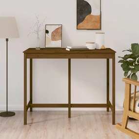 Mézbarna tömör fenyőfa bárasztal 140 x 80 x 110 cm