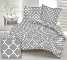 Krepp ágynemű Marokkó szürke TiaHome - 1x Párna 90x70cm, 1x Paplan 140x200cm