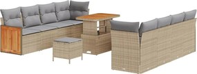 vidaXL Kerti Kanapé Szett 12 pcs Beige és Világosszürke polirattan