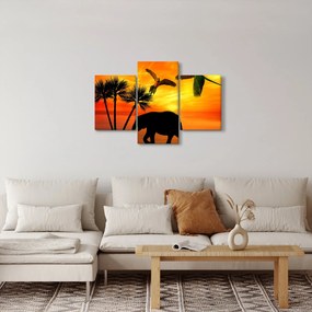 Kép - papagájok és elefántok (90x60 cm)