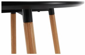 Bárasztal, fekete/tölgy, átmérő 60 cm, IMAM