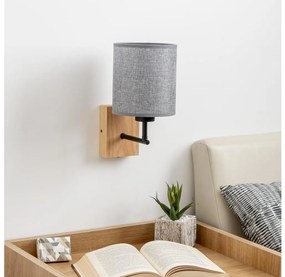 Brilagi - Fali lámpa NUBILA WOOD 1xE27/25W/230V tölgy/szürke