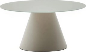 Világosszürke kerek dohányzóasztal üveg asztallappal ø 80 cm Wilshire – Kave Home