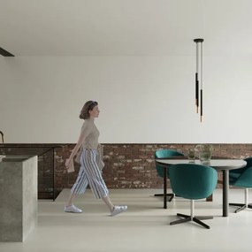 Csillár zsinóron MOSAIC 3xG9/12W/230V fekete/réz