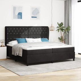 Boxspring Ágy Matrac Kárpit Fekete 200x200 cm
