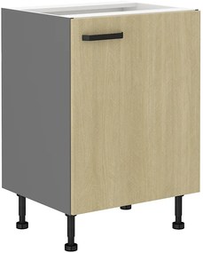 Alsó konyhaszekrény Scarmi 60 D 1F BB (Antracit + Herringbone scandi). 1049760