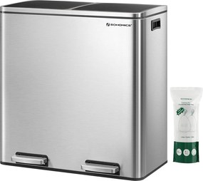 Szelektív hulladékgyűjtő, 2 műanyag belső tartállyal, 2 x 30 l