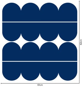 PIPPER. Textil öntapadó tapéta - Mini Ív - Tengerészkék szín Szín: Sötét