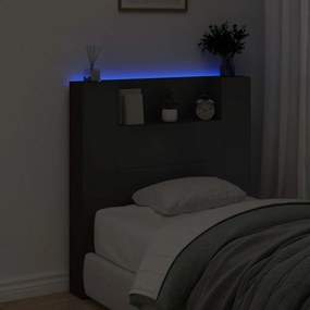 Fejtámla LED -es lámpákkal Fekete 100 x 16,5 x 103,5 cm Faanyag