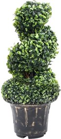 vidaXL zöld spirálalakú cserepes műpuszpáng 59 cm